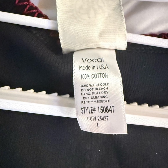 Vocal Black and Burgundy Winged Cross Tank Top - Picture 5 of 9